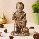 Load image into Gallery viewer, JaipurCrafts  Premium Meditating Lord Hanuman ji Idol Status Showpiece for Home and Pooja Decor | Bajrang Bali Murti for Home Temple (8 Inches. Bronze Finish)-JaipurCrafts