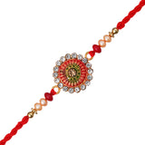 Load image into Gallery viewer, Webelkart Premium Pack of 1 Rakhi For Brother And Bhabhi With Ram lalla Idol Statue for Home And Car Dashboard- Rakhi Gift Combos