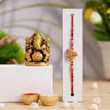 Load image into Gallery viewer, Webelkart New Combo Of Single My Bro Rakhi For Brother And Bhabhi With Ganesha Idol Statue for Home And Car Dashboard- Rakhi Gift Combos - JaipurCrafts