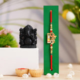 Load image into Gallery viewer, JaipurCrafts Pack of 1 My Bro Rakhi For Brother And Bhabhi With Ganesha Idol Statue for Home And Car Dashboard- Rakhi Gift Combos