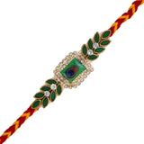 Load image into Gallery viewer, JaipurCrafts Premium Combo Of Single Rakhi With Ganesha Idol Statue for Home And Car Dashboard- Rakhi for brother and bhabhi- Rakhi Gift Combos-JaipurCrafts