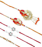 Load image into Gallery viewer, Webelkart Combo of 5 Rakhi For Brother, Bhaiya, kids and Bhabhi with Beautiful Gift Rakshabandhan Greetings Rakhi/Rakhi Gift