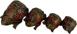 Load image into Gallery viewer, JaipurCrafts Carved Frog Set of 4 Showpiece - 7.62 cm (Wood, Multicolor) JaipurCrafts