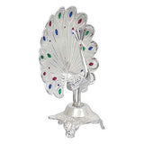 Load image into Gallery viewer, JaipurCrafts Premium Aluminium Meenakari Peacock Figurine Showpiece- 12 in JaipurCrafts