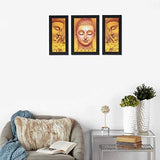 Load image into Gallery viewer, JaipurCrafts Buddha Set of 3 Large Framed UV Digital Reprint Painting (Wood, Synthetic, 36 cm x 61 cm)