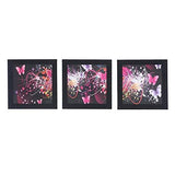 गैलरी व्यूवर में इमेज लोड करें, JaipurCrafts Butterfly Set of 3 Framed UV Digital Reprint Painting (Wood, Synthetic, 26 cm x 76 cm)