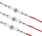 Load image into Gallery viewer, Webelkart Combo Of 3 Rakhi For Brother, Bhaiya, kids and Bhabhi with Beautiful Rakshabandhan Greetings Card/Bhabhi Lumba Rakhi/Krishna Rakhi/Rakhi Gifts