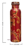 Load image into Gallery viewer, JaipurCrafts Pure Copper Modern Art Printed and Outside Lacquer Coated Bottle, Travelling Purpose, Yoga Ayurveda Healing, 1000 ML (1 Liter, Design 5)