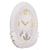 गैलरी व्यूवर में इमेज लोड करें, JaipurCrafts Plastic Peacock Diamond Wall Clock (White_34 x 38 cm) JaipurCrafts