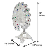 Load image into Gallery viewer, JaipurCrafts Premium Aluminium Meenakari Peacock Figurine Showpiece- 12 in JaipurCrafts