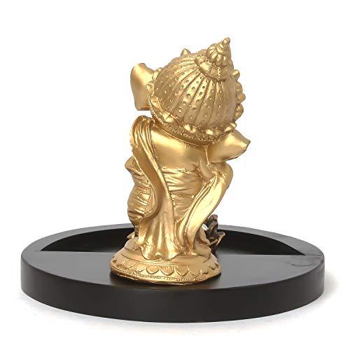 Ganesha Ganpati Face Black Metal Statue Gift Home Décor Figurine 10.5”