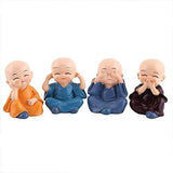 Load image into Gallery viewer, JaipurCrafts Car Ornament, Kung Fu Cartoon Little Monk Doll Decoration Auto Dashboard Car Toy, 4 Pcs/Set