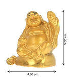 Load image into Gallery viewer, JaipurCrafts Set of 6pc Laughing Buddha Fengshui Golden Figurine for Wealth &amp; Prosperity (4 * 2.5 * 6 cms, Golden)