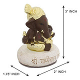 Load image into Gallery viewer, Webelkart Gold Plated Lord Ganesha for Car Dashboard Statue Ganpati Figurine God of Luck &amp; Success Diwali Gifts Home Decor (Size: 3.00 x 2.00 inches)