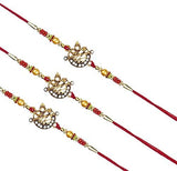 Load image into Gallery viewer, Webelkart Combo Of 3 Rakhi For Brother, Bhaiya, kids and Bhabhi with Beautiful Rakshabandhan Greetings Card/Bhabhi Lumba Rakhi/Krishna Rakhi/Rakhi Gifts