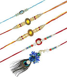 Load image into Gallery viewer, Webelkart Combo Of 5 Rakhi For Brother, Bhaiya, kids and Bhabhi with Beautiful Gift Rakshabandhan Rakhi Gifts