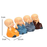 Load image into Gallery viewer, JaipurCrafts Car Ornament, Kung Fu Cartoon Little Monk Doll Decoration Auto Dashboard Car Toy, 4 Pcs/Set