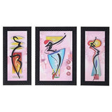 गैलरी व्यूवर में इमेज लोड करें, JaipurCrafts Modern Art Set of 3 Large Framed UV Digital Reprint Painting (Wood, Synthetic, 36 cm x 61 cm)