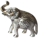 Load image into Gallery viewer, JaipurCrafts Trunk Up Elephant Showpiece - 10.16 cm (Aluminium, Silver) JaipurCrafts