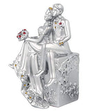 Load image into Gallery viewer, JaipurCrafts Resin Romantic Valentine Love Couple Statue, 12 CM, Silver, 1 Piece JaipurCrafts