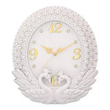 Load image into Gallery viewer, JaipurCrafts Plastic Peacock Diamond Wall Clock (White_34 x 38 cm) JaipurCrafts