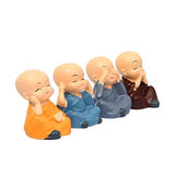 Load image into Gallery viewer, JaipurCrafts Car Ornament, Kung Fu Cartoon Little Monk Doll Decoration Auto Dashboard Car Toy, 4 Pcs/Set