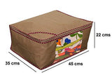 Load image into Gallery viewer, JaipurCrafts 3 Pieces Non Woven Saree Cover Set, Beige (45 x 35 x 22 cm) JaipurCrafts