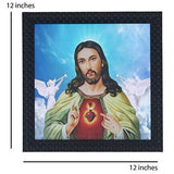 Load image into Gallery viewer, JaipurCrafts God Jesus Framed UV Digital Reprint Painting (Wood, Synthetic, 30 cm x 30 cm) JaipurCrafts