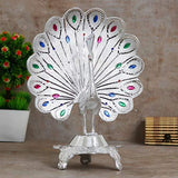 Load image into Gallery viewer, JaipurCrafts Premium Aluminium Meenakari Peacock Figurine Showpiece- 12 in JaipurCrafts