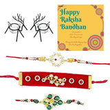 Load image into Gallery viewer, Webelkart Premium Combo of Rakhi Gift for Brother and Bhabhi and Kids with Premium Reindeer Pack of 2 Tealight Holder