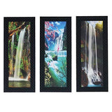 Load image into Gallery viewer, JaipurCrafts Waterfall Set of 3 Large Framed UV Digital Reprint Painting (Wood, Synthetic, 41 cm x 53 cm) JaipurCrafts