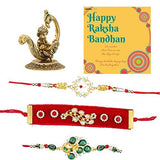 Load image into Gallery viewer, Webelkart Premium Combo of Rakhi Gift for Brother and Bhabhi and Kids with Premium Lord Ganesha Sitting on Moon Showpiece