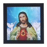 Load image into Gallery viewer, JaipurCrafts God Jesus Framed UV Digital Reprint Painting (Wood, Synthetic, 30 cm x 30 cm) JaipurCrafts