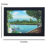 Load image into Gallery viewer, JaipurCrafts River and Ducks Large Framed UV Digital Reprint Painting (Wood, Synthetic, 23 cm x 33 cm)