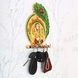 Load image into Gallery viewer, Webelkart Lord Ganesha Meenakari Mor Pankh Key Stand Key Holder for Home &amp; Office (Genuine) (18.00 X 14.00 cm, Aluminium) JaipurCrafts