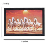 Load image into Gallery viewer, JaipurCrafts Running Horses Large Framed UV Digital Reprint Painting (Wood, Synthetic, 36 cm x 51 cm) JaipurCrafts