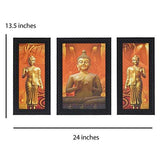 Load image into Gallery viewer, JaipurCrafts Modern Art Set of 3 Large Framed UV Digital Reprint Painting (Wood, Synthetic, 36 cm x 61 cm) JaipurCrafts