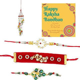 Load image into Gallery viewer, Webelkart Premium Combo of Rakhi Gift for Brother and Bhabhi and Kids with Premium Rajasthani Bells Ceiling/ Wall Hanging