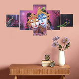 गैलरी व्यूवर में इमेज लोड करें, JaipurCrafts Multieffect UV Textured Panel Painting (Synthetic, 60 cm x 125 cm x 1 cm, Set of 5)