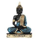 Load image into Gallery viewer, Webelkart Resin Sitting Buddha Idol Statue, 10 IN, Sky Blue And Black, 1 Piece