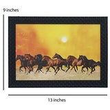 Load image into Gallery viewer, JaipurCrafts Running Horses Large Framed UV Digital Reprint Painting (Wood, Synthetic, 23 cm x 33 cm) JaipurCrafts