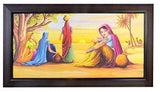 Load image into Gallery viewer, JaipurCrafts Beautiful Rajasthani Village Modern Art Texture Print with UV Canvas Painting JaipurCrafts