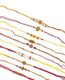 Load image into Gallery viewer, Webelkart Combo Of 10 Rakhi For Brother, Bhaiya, kids and Bhabhi with Beautiful Rakshabandhan Greetings Card/Bhabhi Lumba Rakhi/Krishna Rakhi/Rakhi Gifts