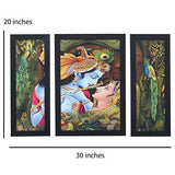 गैलरी व्यूवर में इमेज लोड करें, JaipurCrafts Flower Set of 3 Large Framed UV Digital Reprint Painting (Wood, Synthetic, 36 cm x 61 cm)