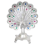 Load image into Gallery viewer, JaipurCrafts Premium Aluminium Meenakari Peacock Figurine Showpiece- 12 in JaipurCrafts