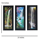 Load image into Gallery viewer, JaipurCrafts Waterfall Set of 3 Large Framed UV Digital Reprint Painting (Wood, Synthetic, 41 cm x 53 cm)