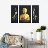 Load image into Gallery viewer, JaipurCrafts Modern Lady Set of 3 Large Framed UV Digital Reprint Painting (Wood, Synthetic, 36 cm x 61 cm)