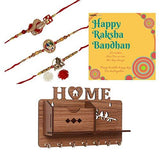 गैलरी व्यूवर में इमेज लोड करें, Webelkart Premium Combo of Rakhi Gift for Brother and Bhabhi and Kids with Premium Home Key Holder, Rakshabandhan Gifts for Bhai Sister - Fancy Rakhi with Premium Home Key Holder