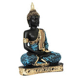 Load image into Gallery viewer, Webelkart Resin Sitting Buddha Idol Statue, 10 IN, Sky Blue And Black, 1 Piece