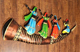 Load image into Gallery viewer, JaipurCrafts Rajasthani Folk Dance Scene Wrought Iron Wall Hanging with LED Lights (121 cm x 3 cm x 46 cm)- Very Big Size JaipurCrafts